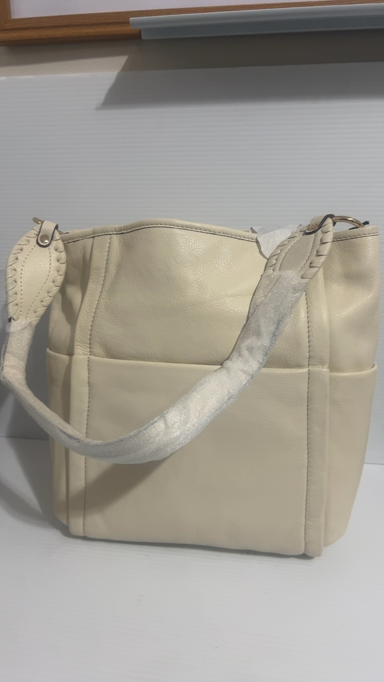 Aimee Kestenberg Ivory Leather Tote Shoulder Bag